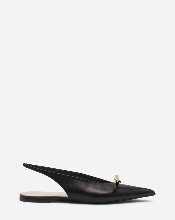 Women Lanvin Ballerinas Lanvin Bow Leather Slingback Black