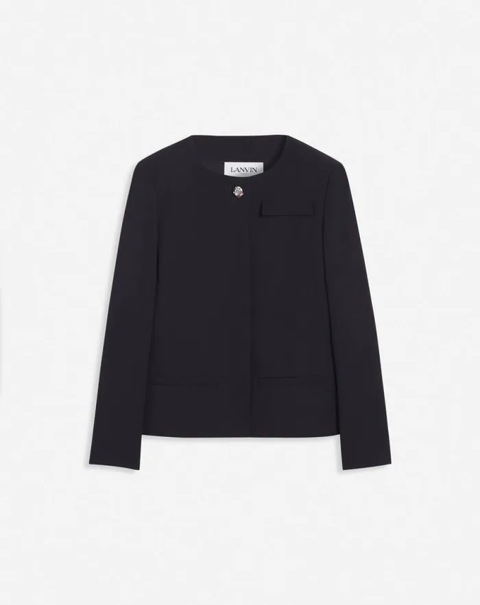 Women Lanvin Coats and Jackets Cropped Fitted Jacket Black