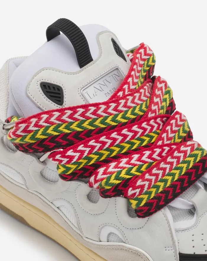 Women Lanvin Curb Leather Curb Sneakers White Women Lanvin Curb Leather Curb Sneakers White