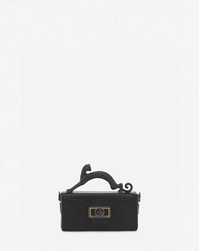Women Lanvin Mini Bags and Clutches Nano Pencil Cat Leather Bag Black