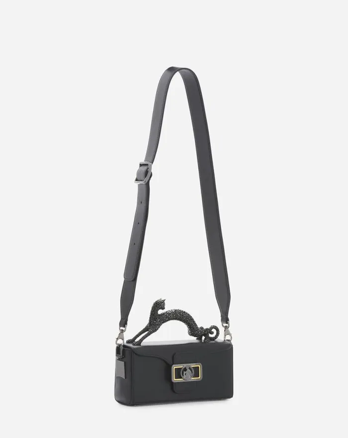 Women Lanvin Mini Bags and Clutches Nano Pencil Cat Leather Bag Black Women Lanvin Mini Bags and Clutches Nano Pencil Cat Leather Bag Black