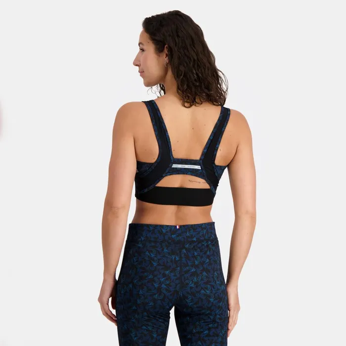 Women Le Coq Sportif Bra And Leggings Training Performance Bra All Over Bleu Perf