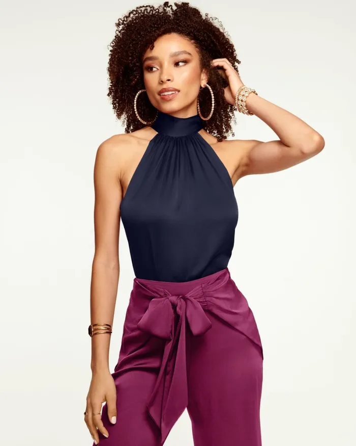 Women Lori High Neck Tank Top Slate Grey Ramy Brook Tops Women Lori High Neck Tank Top Slate Grey Ramy Brook Tops