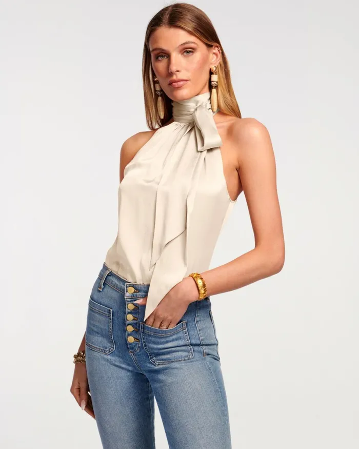 Women Lori High Neck Tank Top Slate Grey Ramy Brook Tops Women Lori High Neck Tank Top Slate Grey Ramy Brook Tops