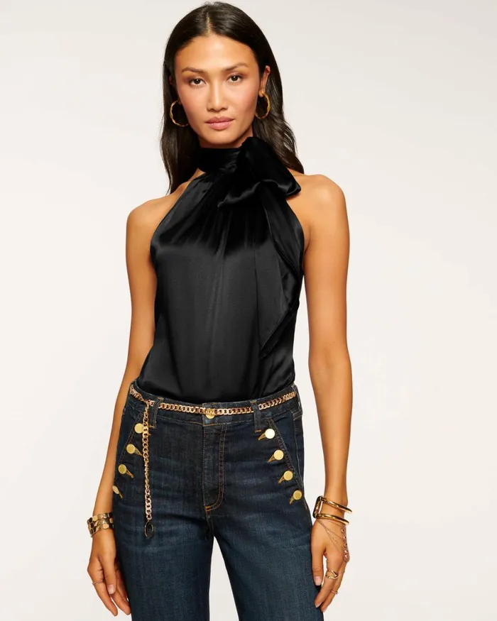 Women Lori High Neck Tank Top Slate Grey Ramy Brook Tops Women Lori High Neck Tank Top Slate Grey Ramy Brook Tops