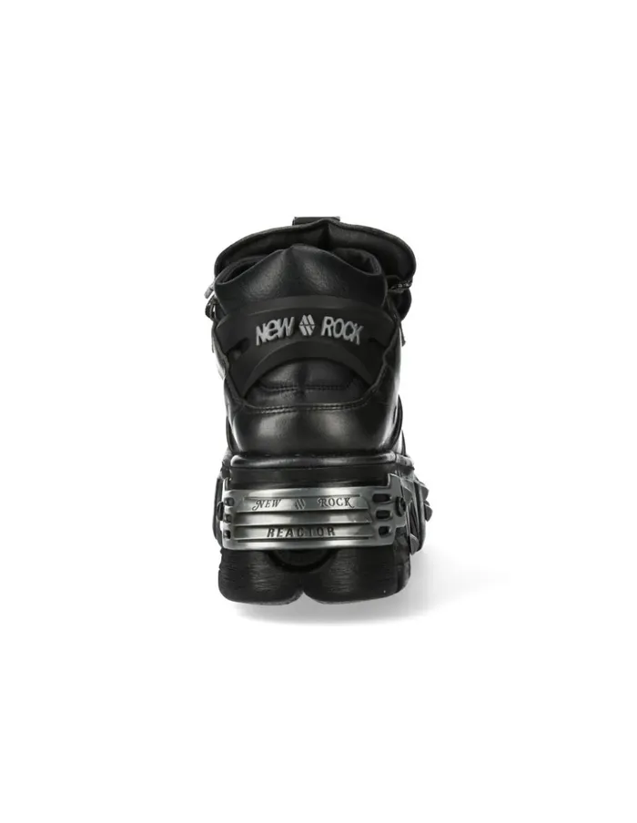 WomenMen Ankle Boot Black Tower With Laces M106phscV2 New Rock Booties WomenMen Ankle Boot Black Tower With Laces M106phscV2 New Rock Booties