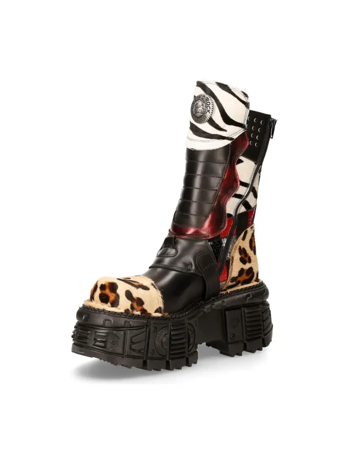 WomenMen Boot Imperfect MMet008C1 New Rock Booties WomenMen Boot Imperfect MMet008C1 New Rock Booties