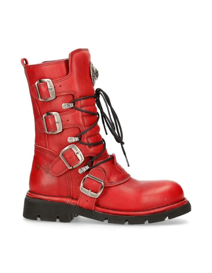 WomenMen Boot Red Planing With Laces M1473S12 New Rock Boots WomenMen Boot Red Planing With Laces M1473S12 New Rock Boots