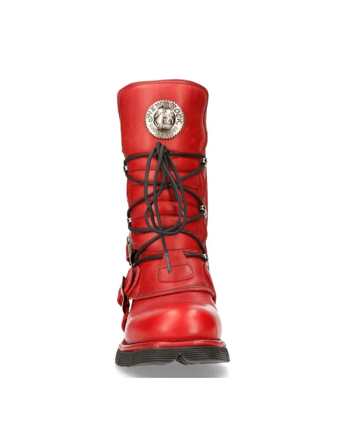 WomenMen Boot Red Planing With Laces M1473S12 New Rock Boots WomenMen Boot Red Planing With Laces M1473S12 New Rock Boots