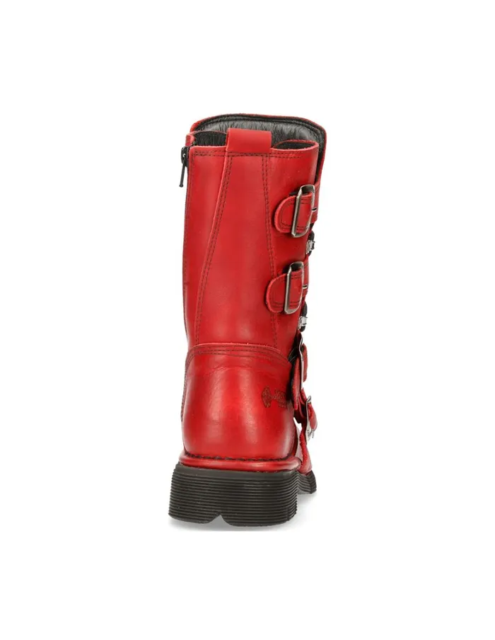 WomenMen Boot Red Planing With Laces M1473S12 New Rock Boots WomenMen Boot Red Planing With Laces M1473S12 New Rock Boots