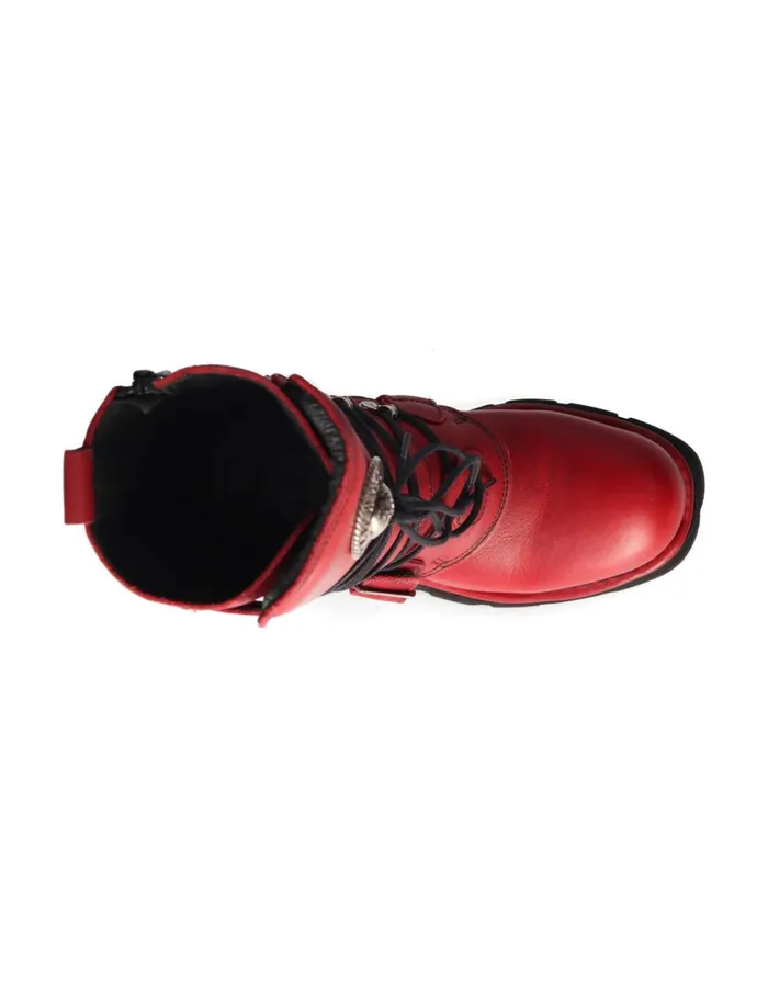 WomenMen Boot Red Planing With Laces M1473S12 New Rock Boots WomenMen Boot Red Planing With Laces M1473S12 New Rock Boots
