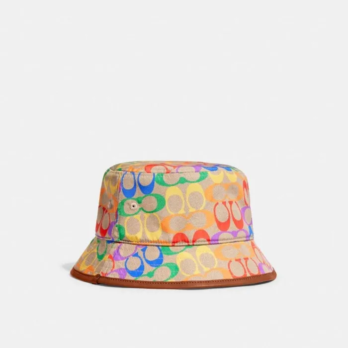 WomenMen Hats Scarves and Gloves Coach Rainbow Signature Bucket Hat Burnished Ambermulti WomenMen Hats Scarves and Gloves Coach Rainbow Signature Bucket Hat Burnished Ambermulti