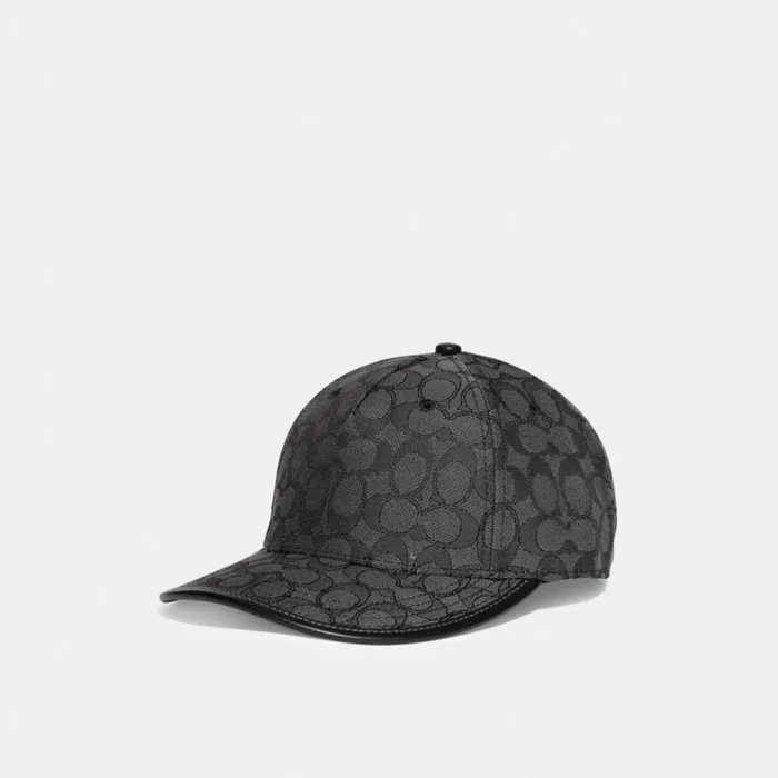 WomenMen Hats Scarves and Gloves Coach Signature Jacquard Baseball Hat Charcoal WomenMen Hats Scarves and Gloves Coach Signature Jacquard Baseball Hat Charcoal