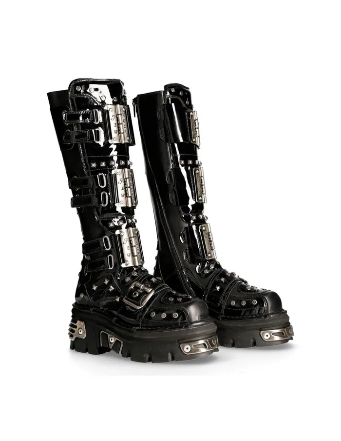 WomenMen High Boot Metallic M800C1 New Rock High Boots