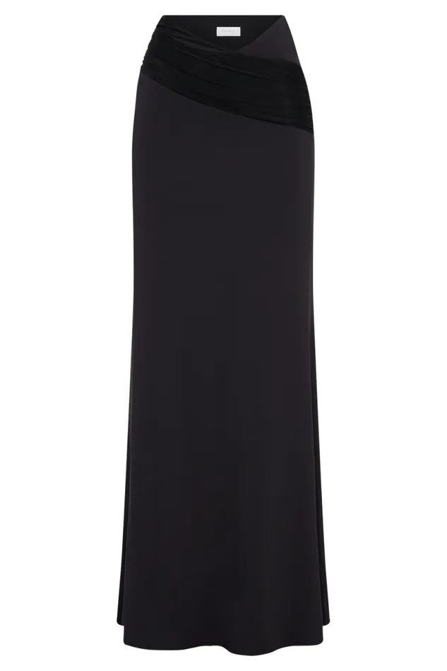 Women Meshki Bottoms Jules Recycled Nylon And Mesh Maxi Skirt 8211 Black