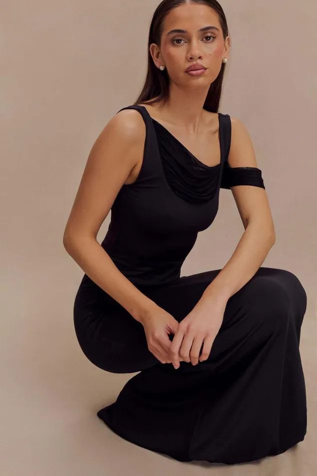 Women Meshki Bottoms Jules Recycled Nylon And Mesh Maxi Skirt 8211 Black