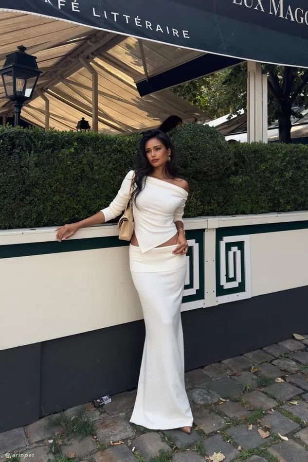 Women Meshki Bottoms Karlie Knit Maxi Skirt With Ribbed Waist 8211 Ivory