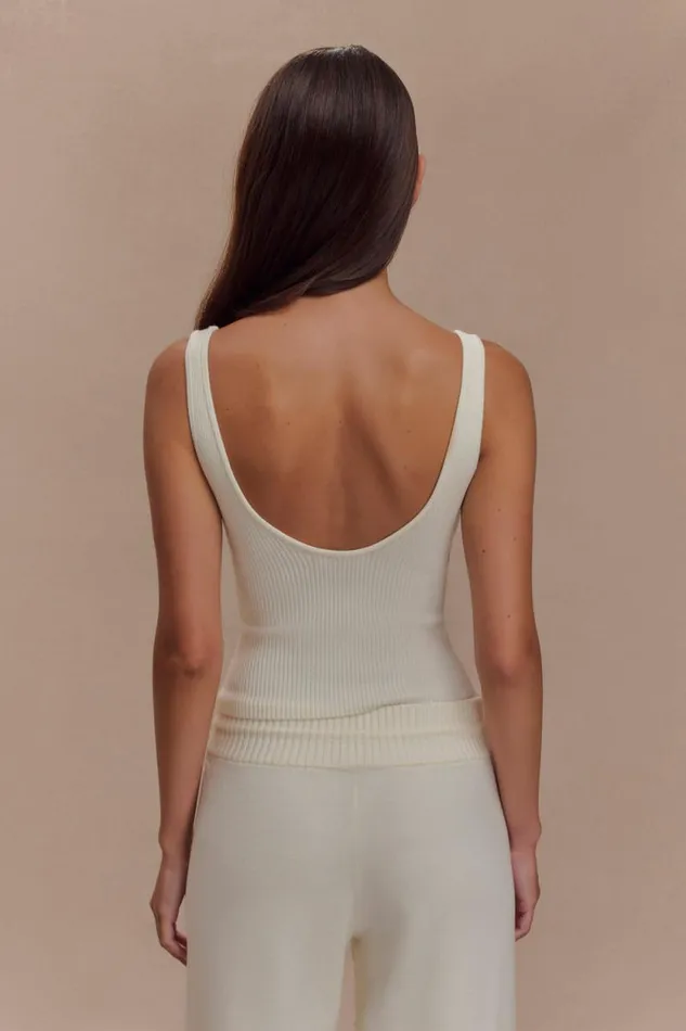 Women Meshki Bottoms Natalya Ribbed Knit Cami Top 8211 Ivory