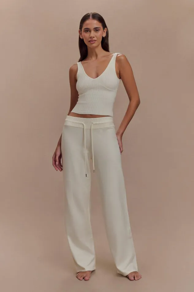 Women Meshki Bottoms Natalya Ribbed Knit Cami Top 8211 Ivory