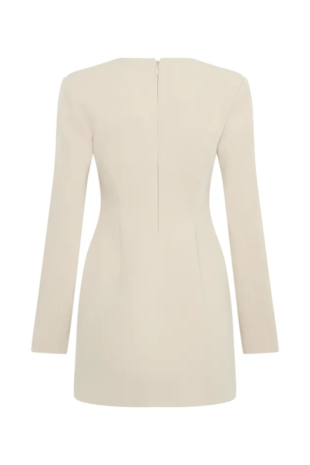 Women Meshki Dresses Arora Suiting Blazer Dress With Pleating 8211 Sand