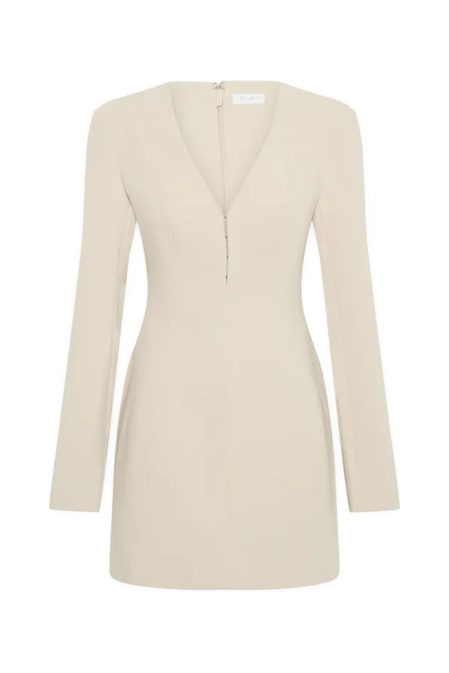 Women Meshki Dresses Arora Suiting Blazer Dress With Pleating 8211 Sand