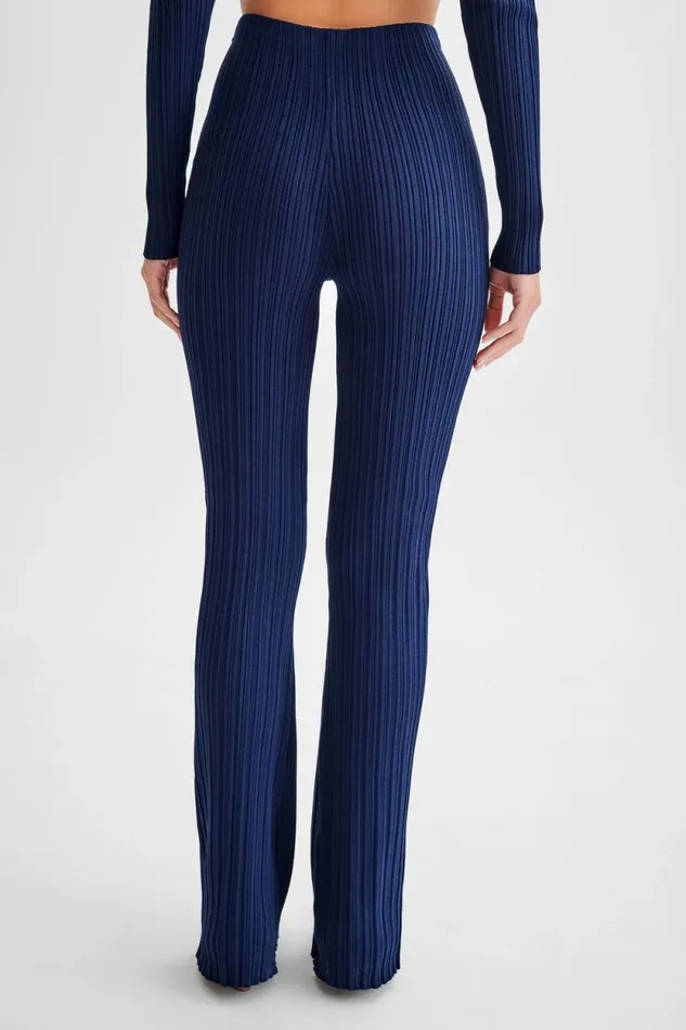 Women Meshki Dresses Chiara Straight Leg Rib Knit Pant 8211 Navy
