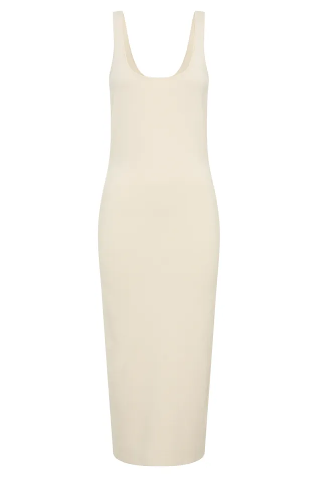 Women Meshki Dresses Janie Backless Knit Midi Dress 8211 Cream