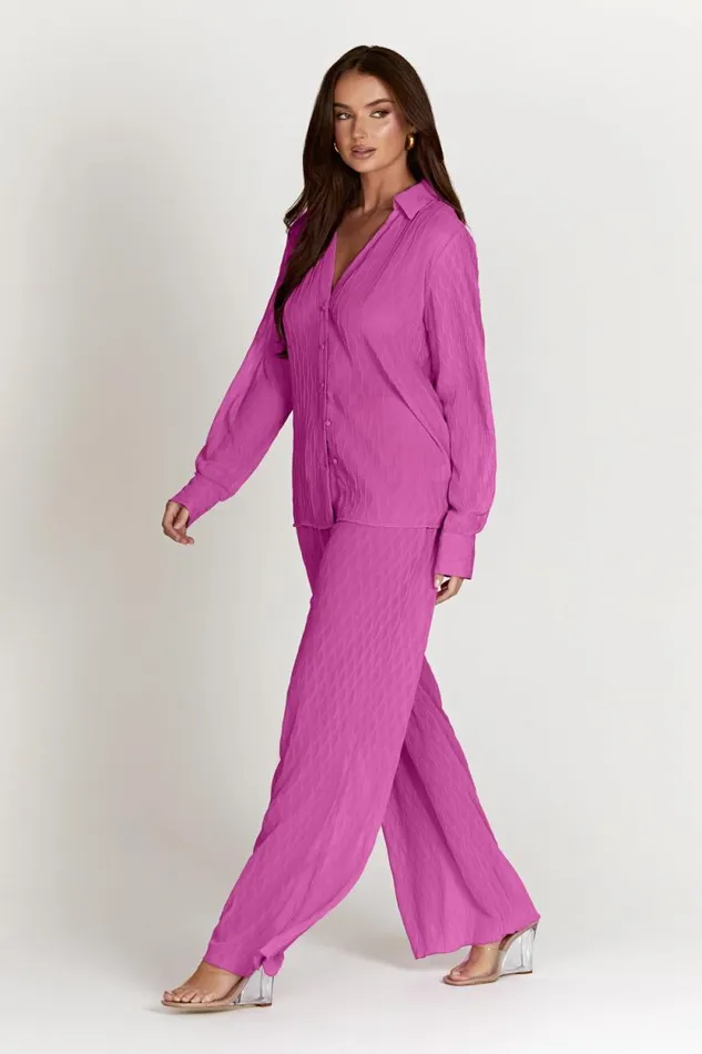 Women Meshki Dresses Karla Wave Pleat Pant 8211 Rose Pink