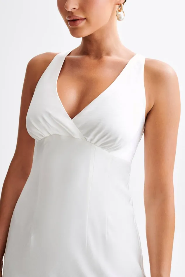 Women Meshki Dresses Meghan Satin Maxi Dress 8211 Ivory