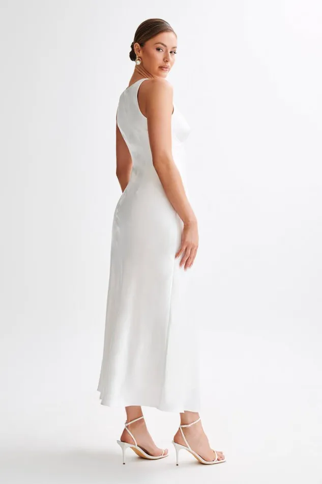 Women Meshki Dresses Meghan Satin Maxi Dress 8211 Ivory
