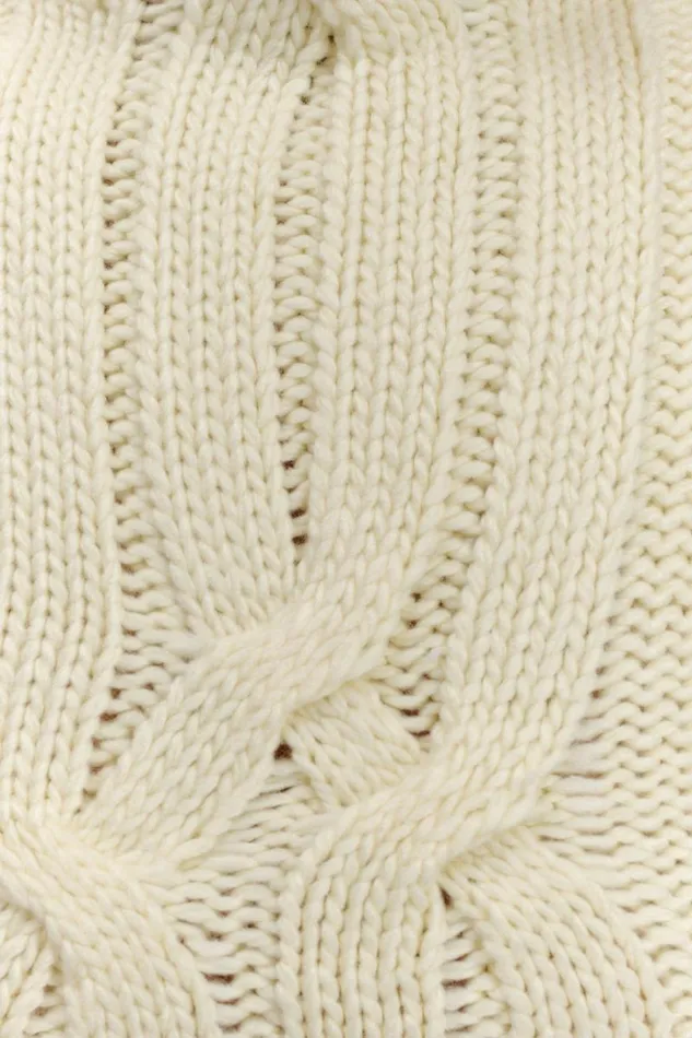 Women Meshki Dresses Roberta High Neck Cable Knit Top 8211 Ivory