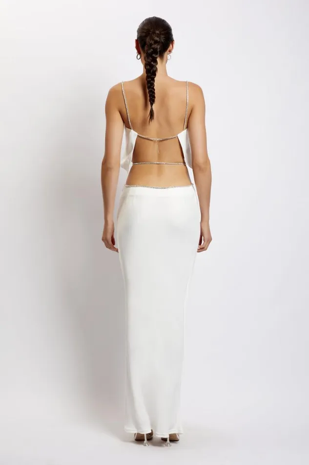Women Meshki Tops Dayana Straight Cut Crop Top 8211 White