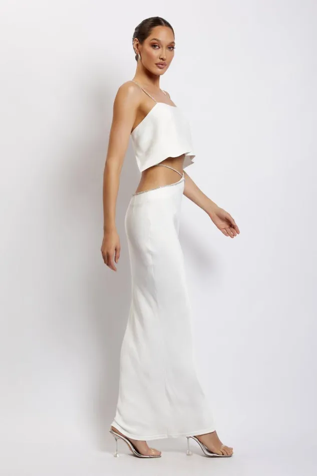 Women Meshki Tops Dayana Straight Cut Crop Top 8211 White