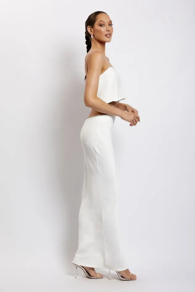 Women Meshki Tops Dayana Straight Cut Crop Top 8211 White