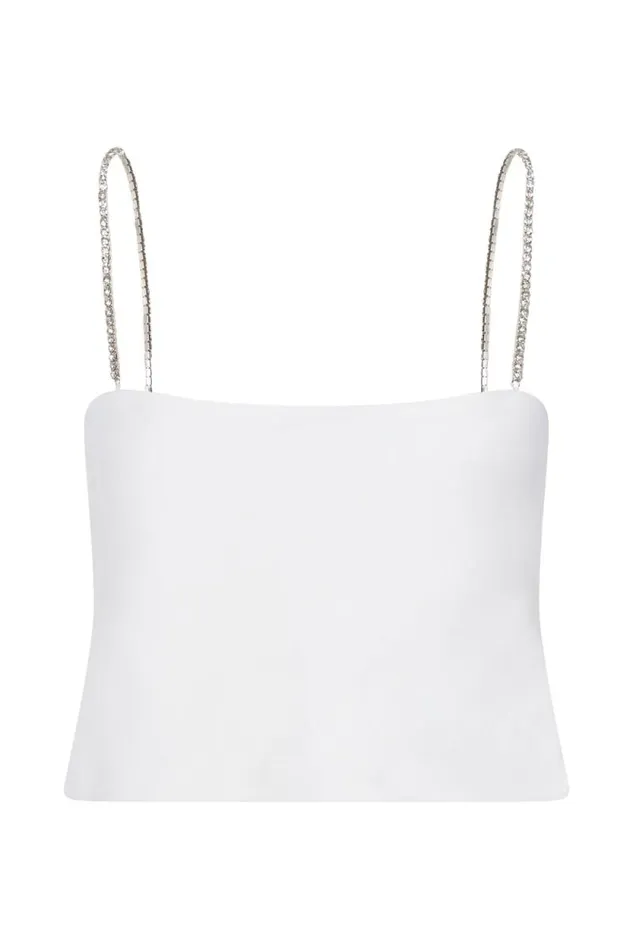 Women Meshki Tops Dayana Straight Cut Crop Top 8211 White