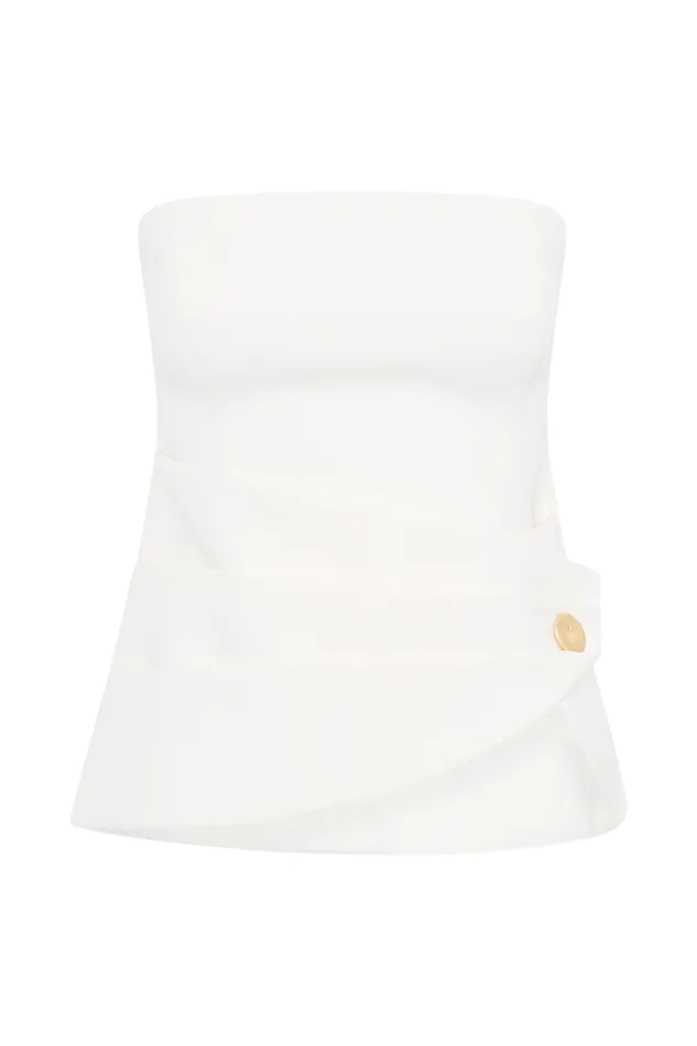 Women Meshki Tops Faith Strapless Suiting Top 8211 Ivory