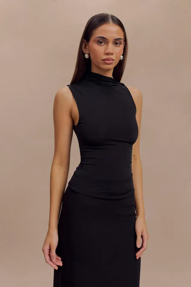 Women Meshki Tops Hadleigh Sleeveless Slinky Top 8211 Black