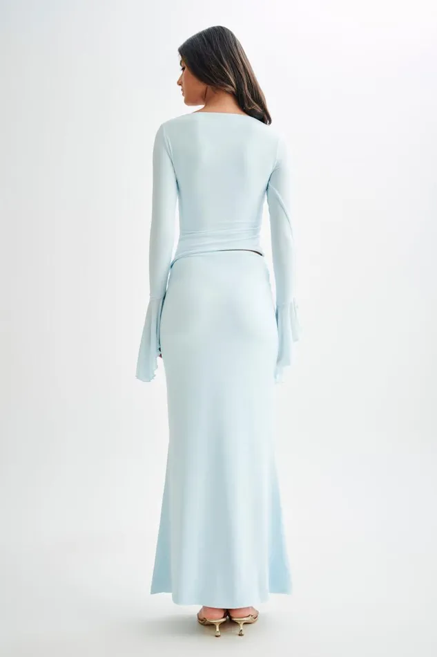 Women Meshki Tops Stevie Bell Sleeve Slinky Top 8211 Sky Blue