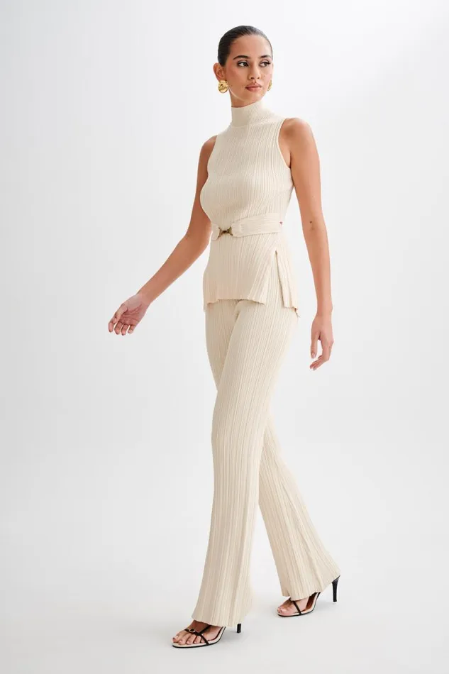 Women Meshki Tops Tanya Cut Out High Neck Top 8211 Cream