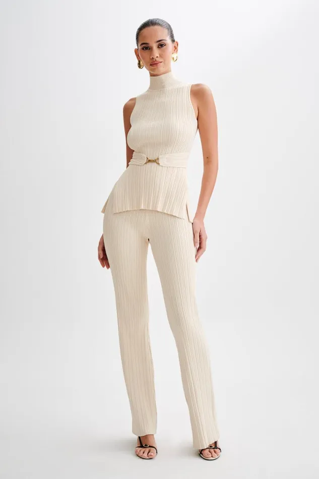 Women Meshki Tops Tanya Cut Out High Neck Top 8211 Cream