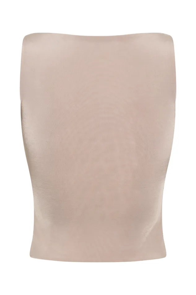 Women Meshki Tops Tiarna Slinky Ruched Top 8211 Taupe