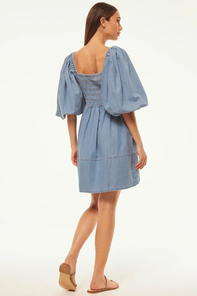 Women MISA Los Angeles Dresses ARYN DRESS Blue Chambray