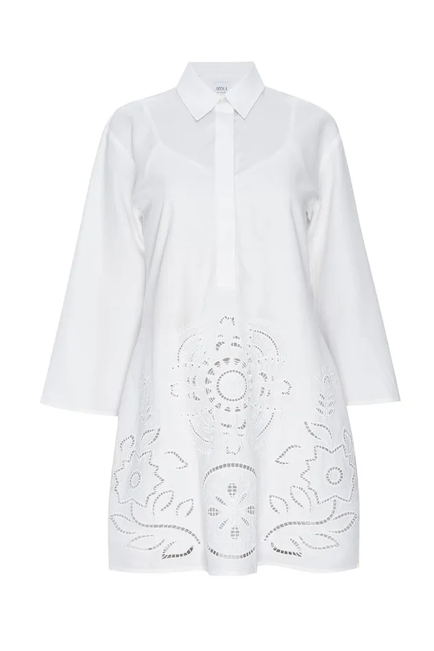 Women MISA Los Angeles Dresses MATIAS DRESS White Eyelet