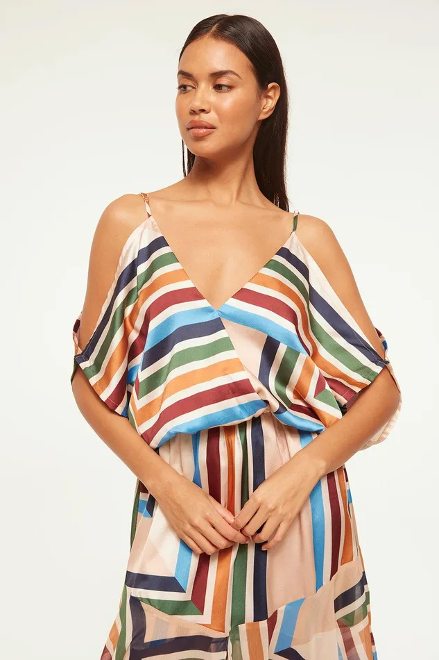 Women MISA Los Angeles Dresses NANAZ DRESS San Miguel Stripe Mix