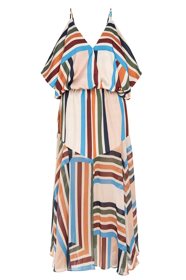 Women MISA Los Angeles Dresses NANAZ DRESS San Miguel Stripe Mix