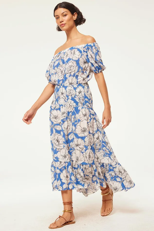 Women MISA Los Angeles Dresses PAOLA DRESS Gardenia Crinkle