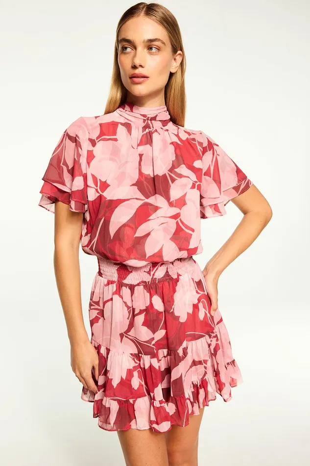 Women MISA Los Angeles Dresses SAFFIE DRESS Flora Rosada