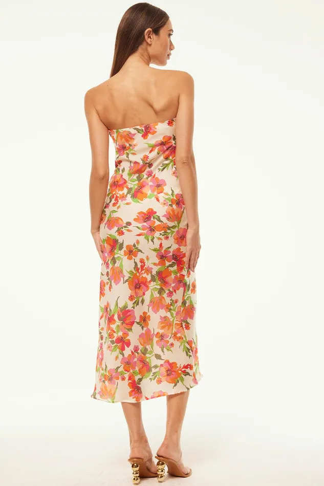 Women MISA Los Angeles Dresses THARA DRESS Palmarei Blooms Satin