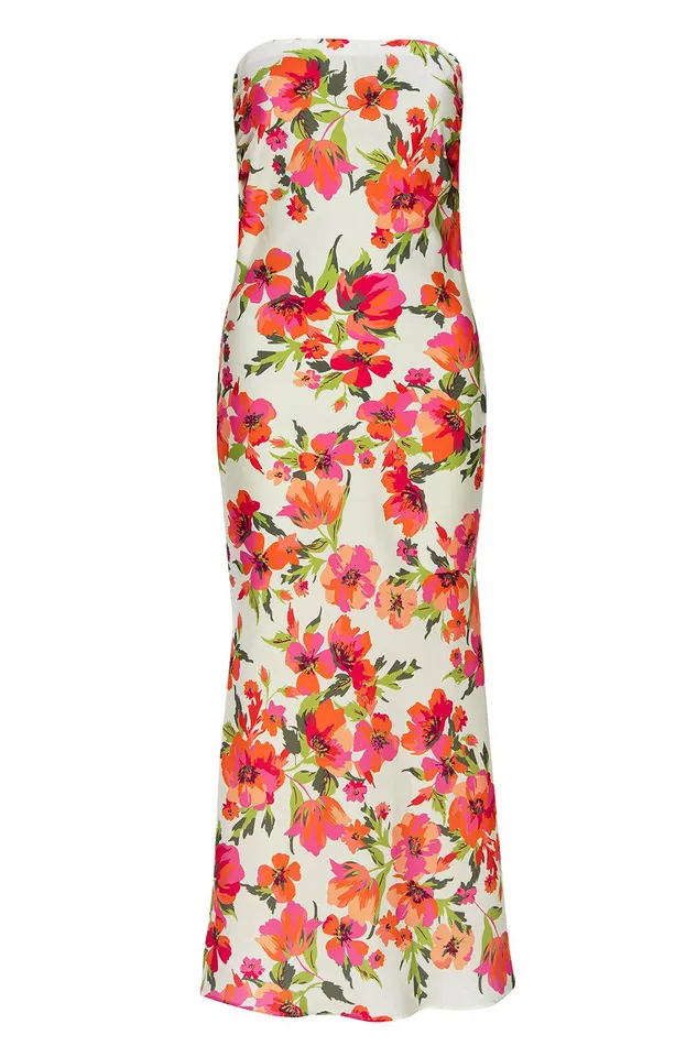 Women MISA Los Angeles Dresses THARA DRESS Palmarei Blooms Satin