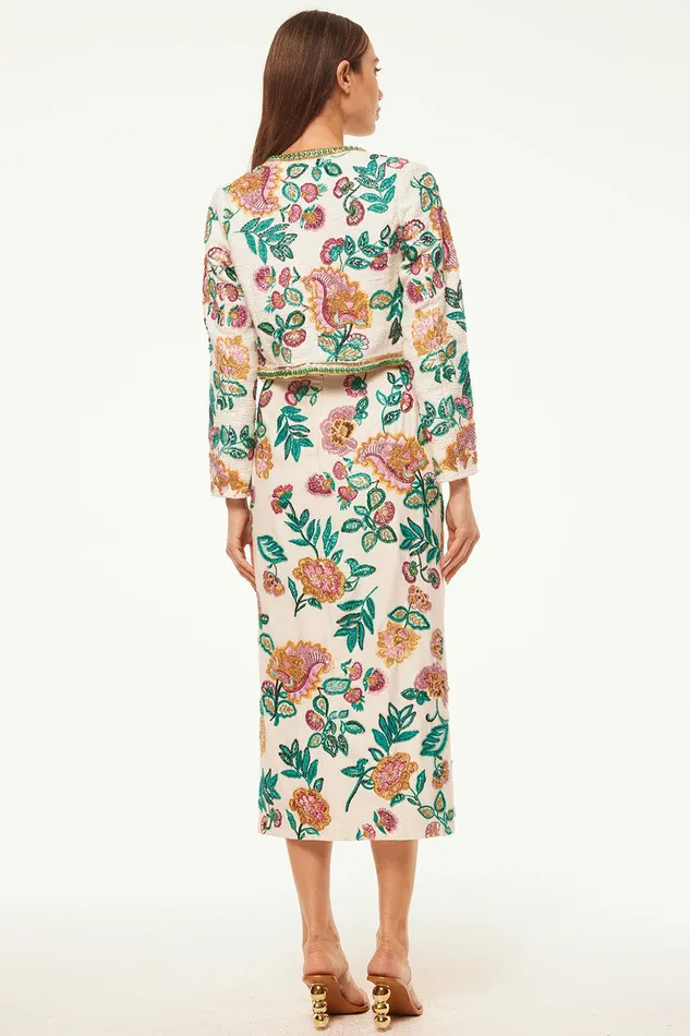 Women MISA Los Angeles Jackets SALIMA JACKET Malika Paisley Floral Embroidery